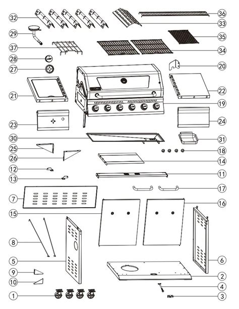 royal gourmet 6 burner gas grill assembly